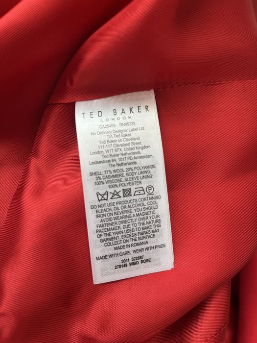 Palton lung roșu Ted Baker