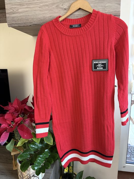 Червена плетена рокля Alessa