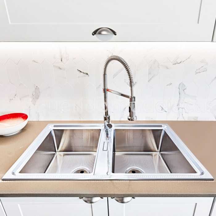 Chiuveta bucatarie cu 2 cuve inox CookingAid FUSION 86BB reversibila