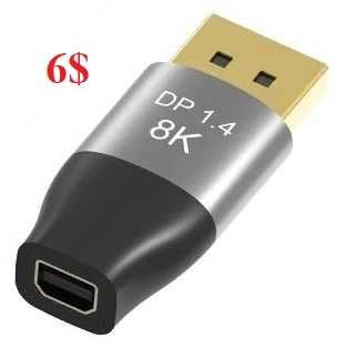 Кабель - адаптер  mini DP to DP 8K