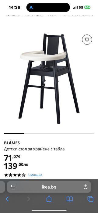 Детско столче за хранене