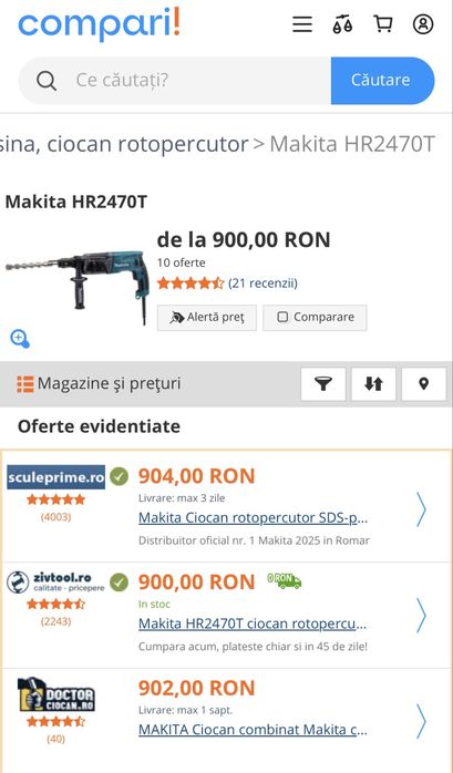 MDM vinde: Ciocan rotopercutor Makita HR2470T.