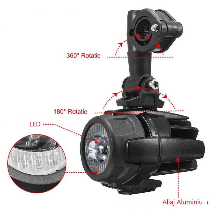 Kit proiectoare LED moto/scuter/atv 60W 6000K