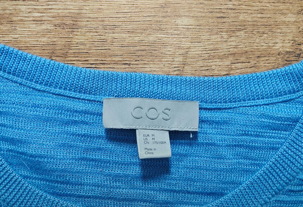 COS Мъжки син памучен пуловер размер М