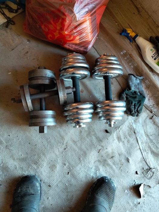 Гантели и аркан для спорта