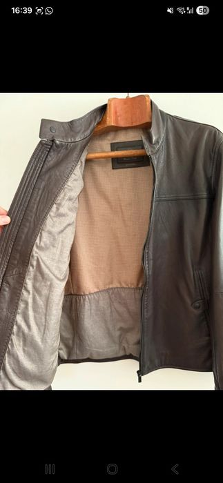 geaca de piele naturala barbati marimea L de la Massimo dutti