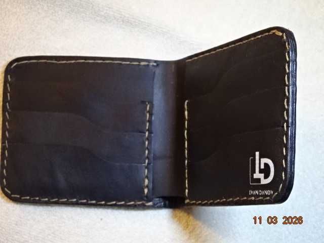 мъжки портфейл от естествена кожа ръчна изработка