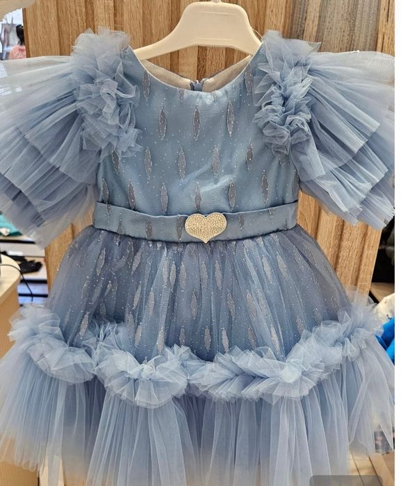 Синя детска офиациална рокля