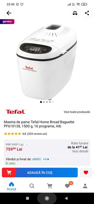 Mașină pâine Tefal 16 programe
