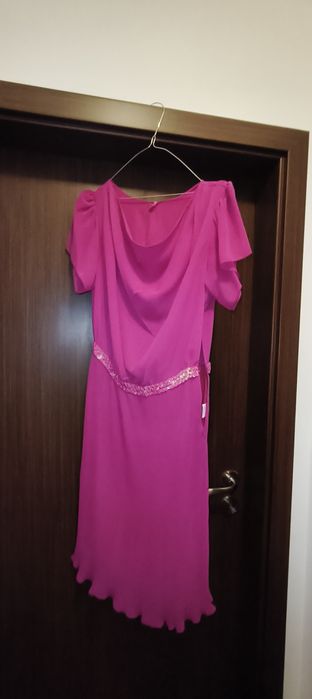 Rochie din voal  Nissa fucsia