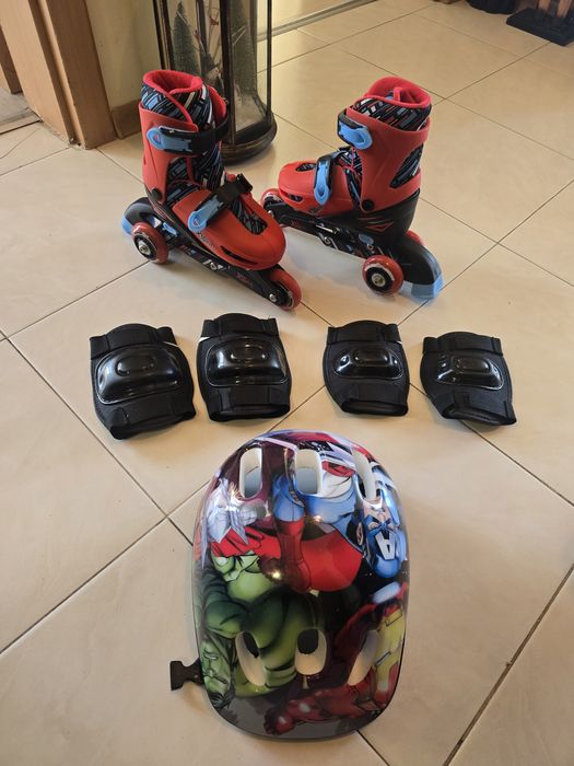 Алуминиеви детски ролери, леки и устойчиви червени/черни размер  31-34