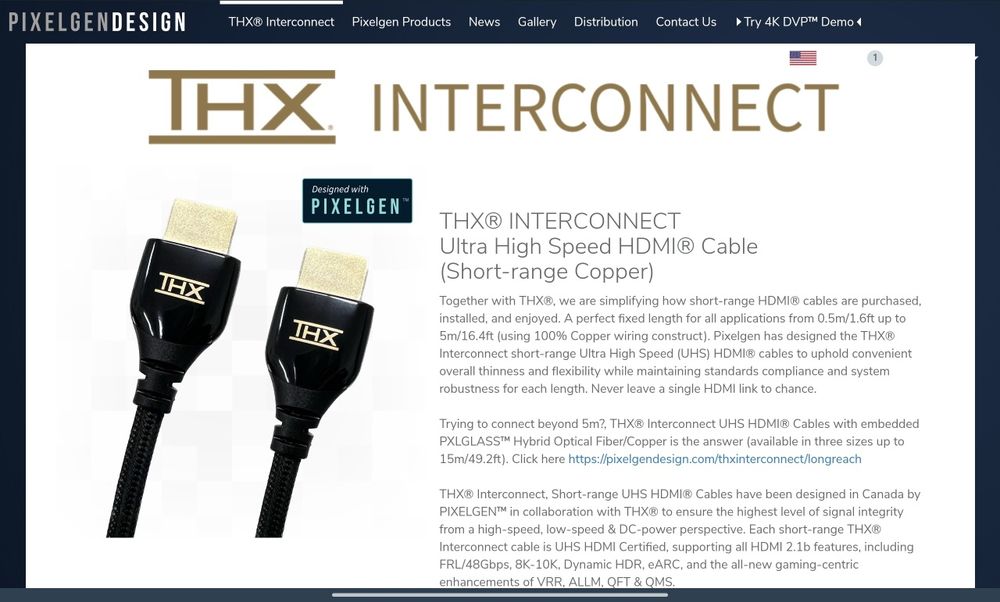 PIXELGEN THX® 8K 48GBps HDMI®2.1  Кабел 2 м.