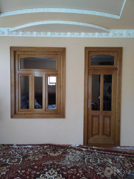 Yog'ochdan yasalgan eshik va romlar, GARANTIYA, tayyor va buyurtma aso