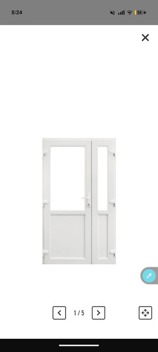 Ușă termopan exterior alb 120x204 cm dreapta