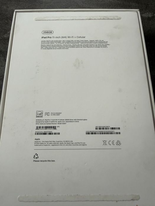 Ipad pro M4 11 wi-fi cellular256 gb  Топ