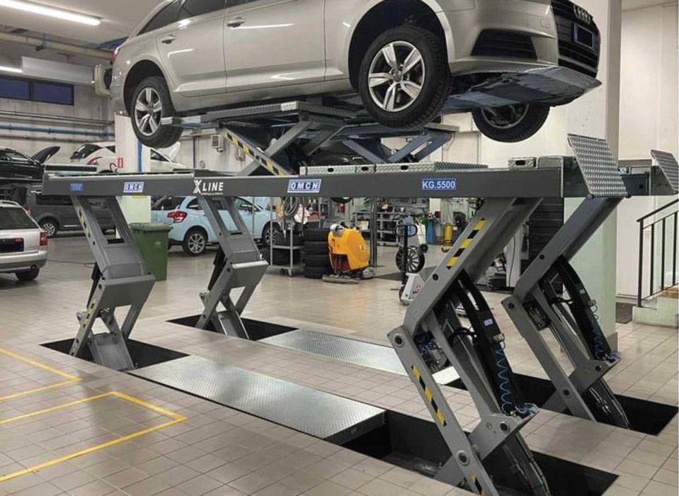 К-т безконтактен стенд за реглаж и ножичен вкопан подемник