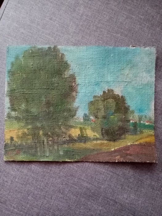 Картина платно маслени бои без рамка от 60-те години