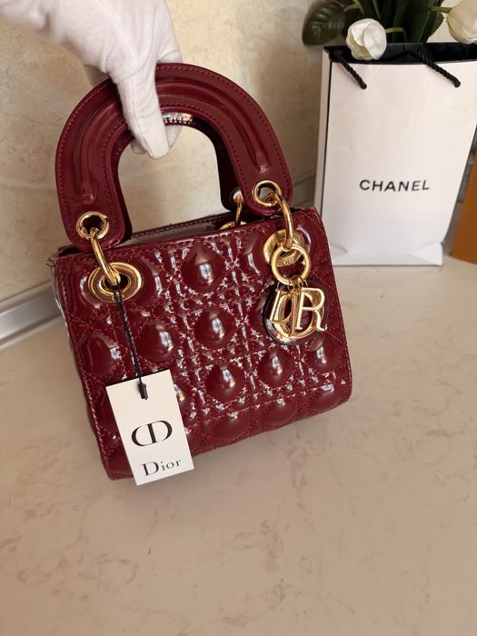Дамска чанта Lady Dior mini cherry red