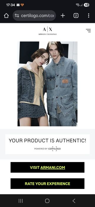 Palton Clasic Armani Exchange XXL