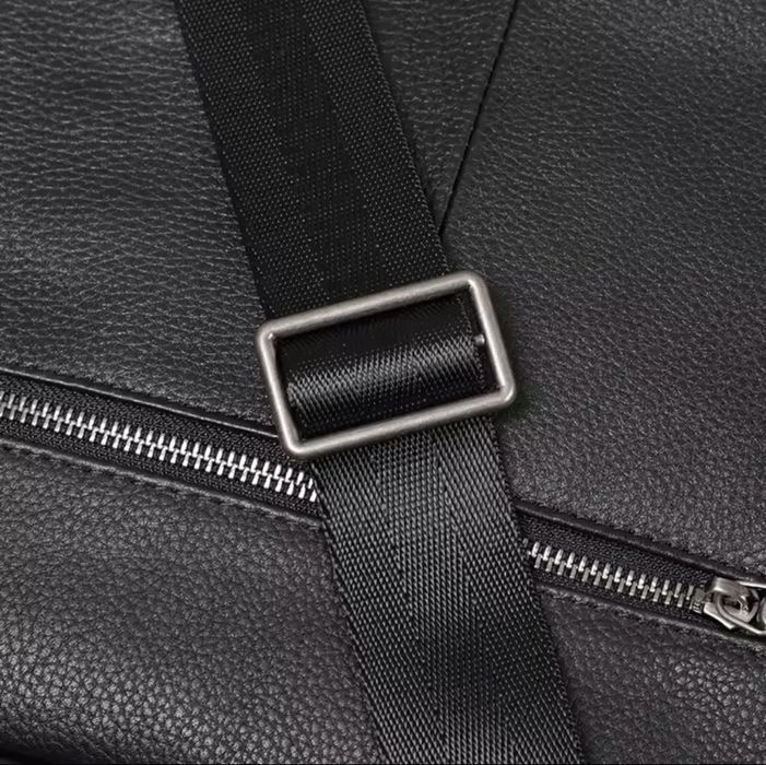 Мъжка модерна бутикова чанта с голям капацитет /Черна естествена кожа!