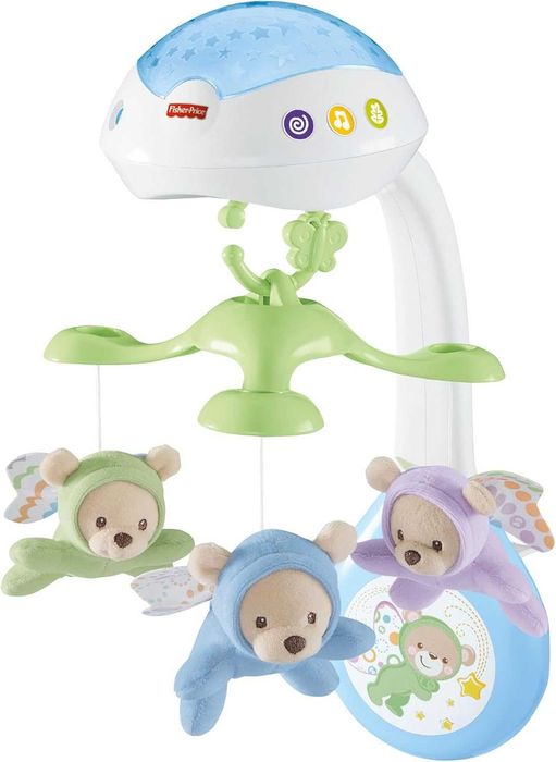 Fisher-Price Butterfly Dreams 3-в-1 – музикална въртележка и проектор за бебешко легло