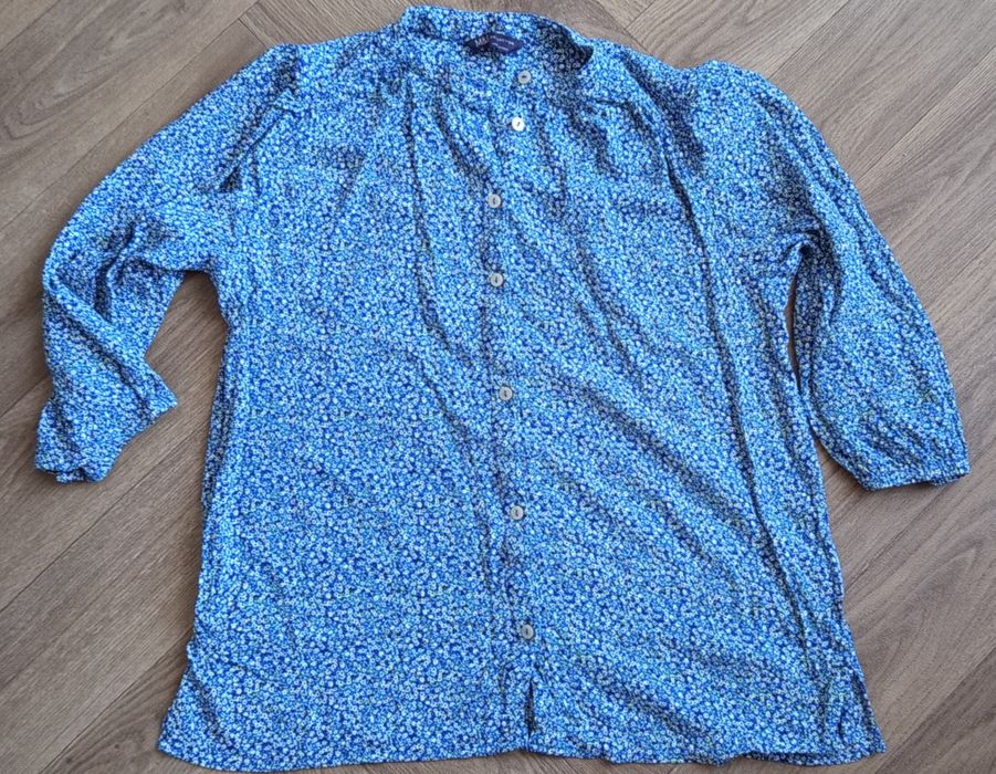 Дамска синя риза  на цветя Marks & Spencer (M&S Collection) / Размер UK 10 (S/M)