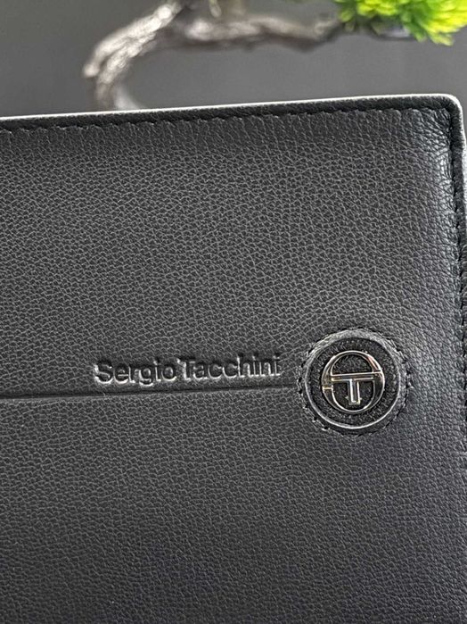 Мъжки портфейл Sergio Tacchini от естествена кожа – Черен