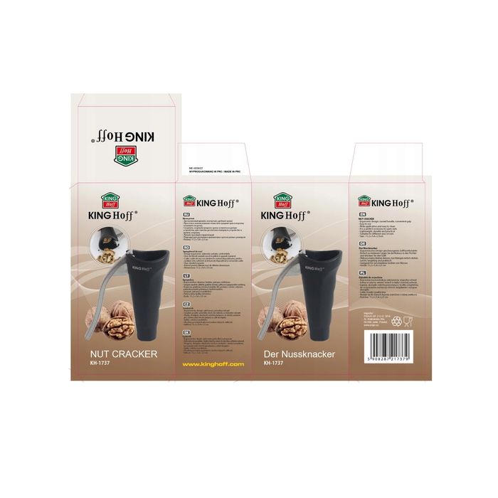 Spargator de nuci manual, negru, Kinghoff