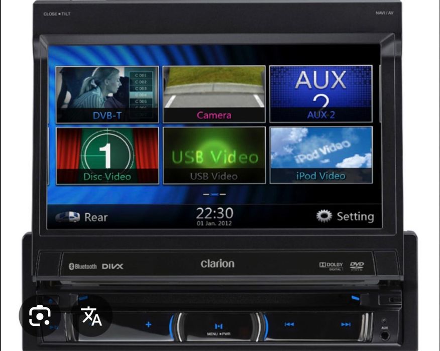 DVD/Cd player auto Clarion NZ 502E ecran retractabil BT Usb Aux
