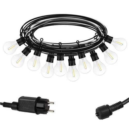 Градински гирлянд с 10 LED крушки Топло Бяла светлина