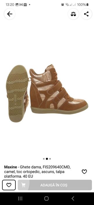 Maxine - Ghete dama, FIS209640CMD, camel, toc ortopedic, ascuns, talpa