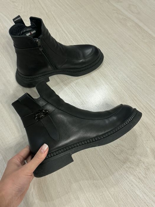 Кожаные осенние ботинки