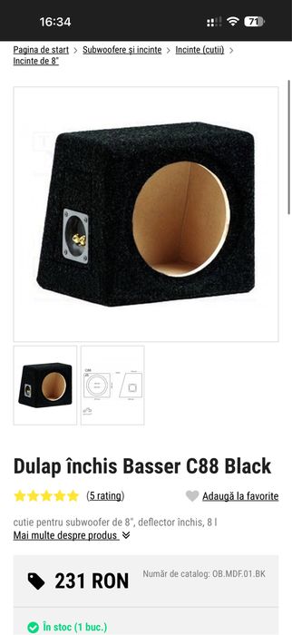 Vand Subwoofer Hertz 200w RMS