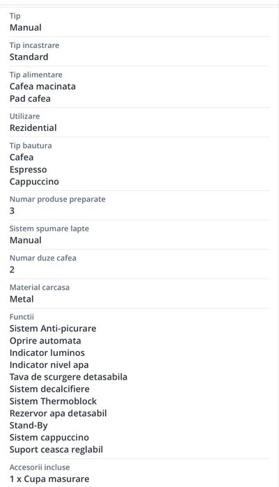 Espressor manual De’Longhi Dedica EC 685.BK, 1300 W, 15 bari, Negru