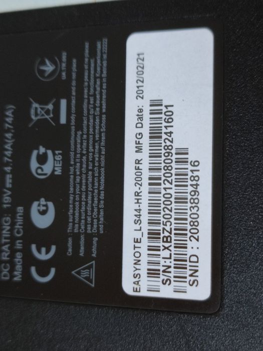 Carcasa Completa + Balamale + Dvd - Packard Bell LS44 LS11 Acer 7560