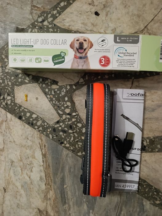 Светещ LED нашийник за куче – Размер L