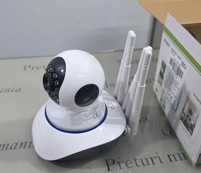 Cameră Supraveghere WiFi HD PTZ cu 4 Antene, Night Vision și Audio