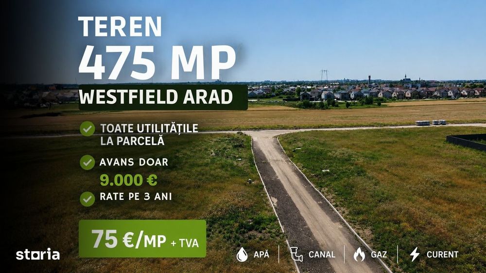Doar 2 parcele disponibile | 475 mp | Rate pe 3 ani
