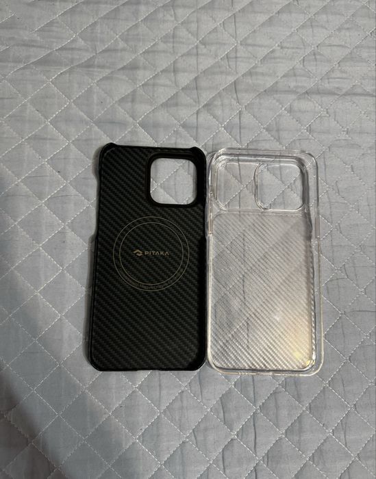 Чехол Pitaka iPhone 15 Pro Max (Оригинал) + прозрачный чехол
