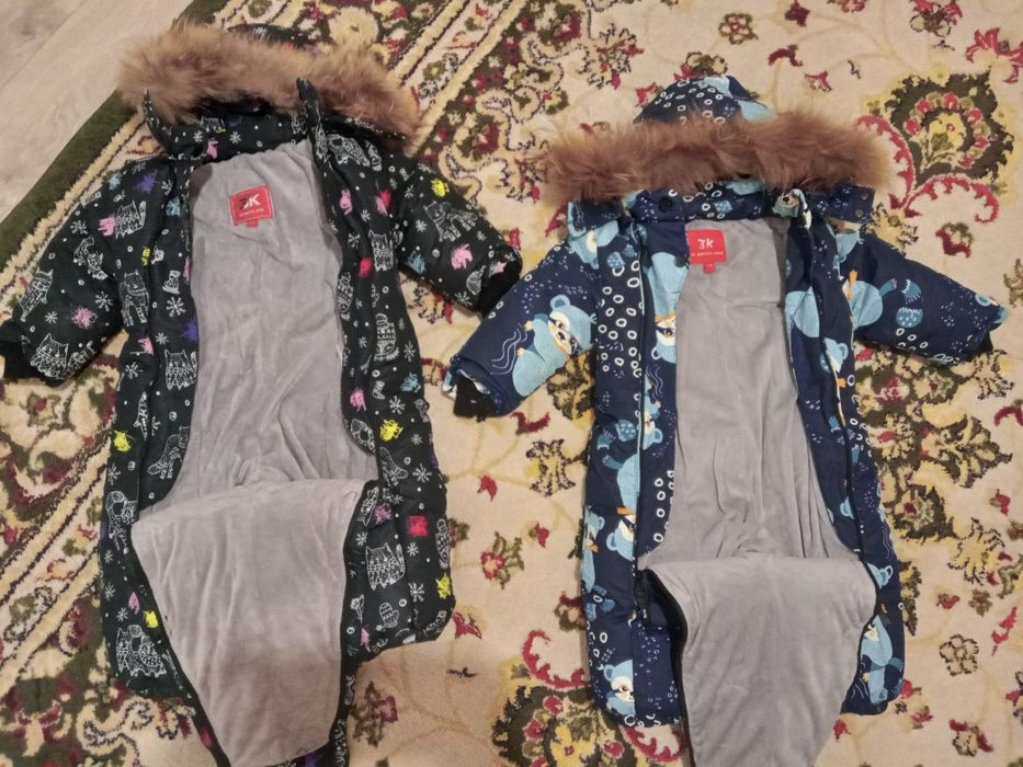 Зимний комбинезон детский, теплый, размер 80,74
