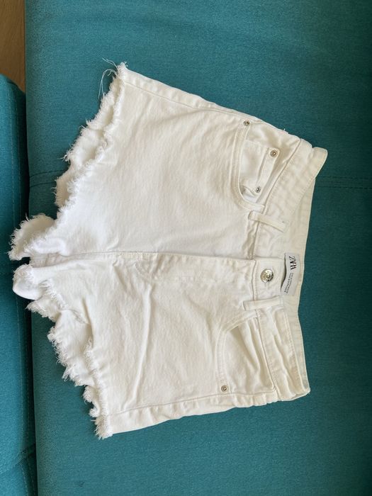 Къси бели дънки Zara
