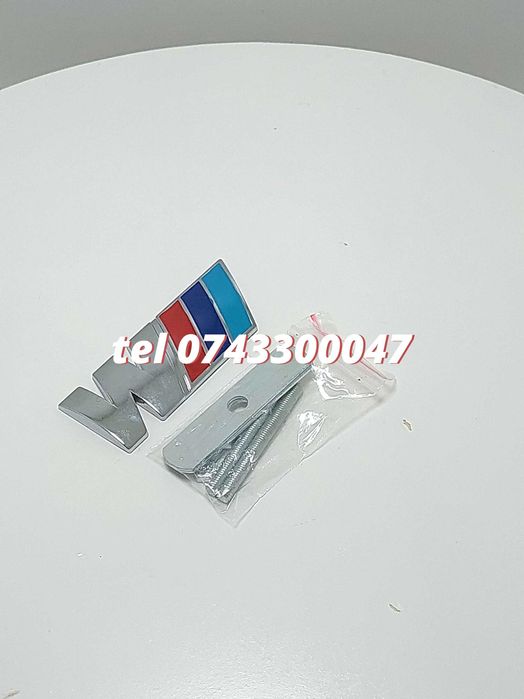 Emblema Grilaj Fata Bmw Mpower Crom Instalare Placa Cu Surub
