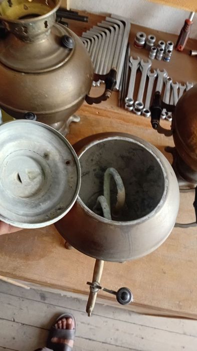 Самовар Новый электро 3 литра латунь