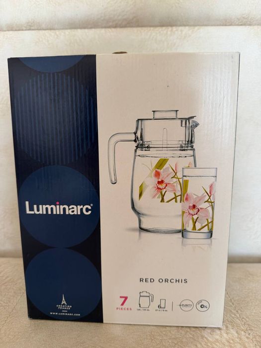 Набор для напитков Luminarc Red Orchis (7 предметов) – Новый!
