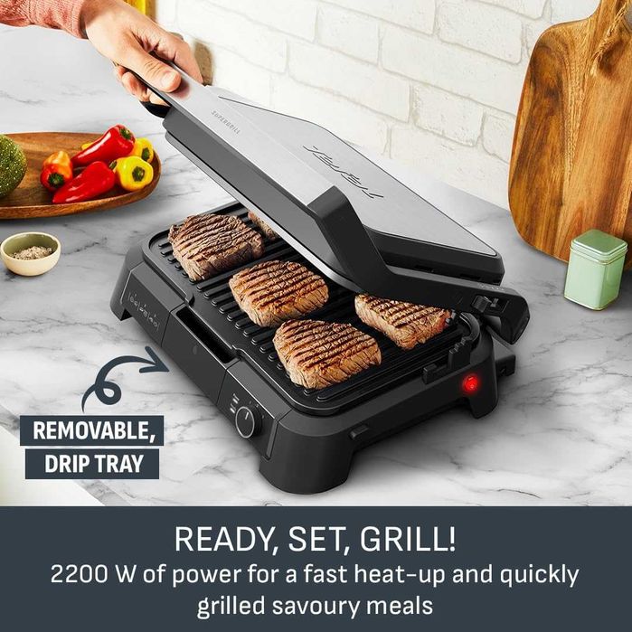 Tefal SuperGrill 3в1 XL, Вътрешен грил, незалепващи плочи, GC520DG1