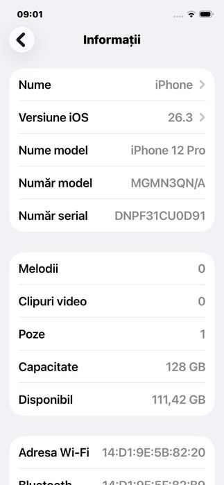 Iphone 12 Pro 128GB Pacific Blue - Neverlocked - 10/10 - Baterie 83%