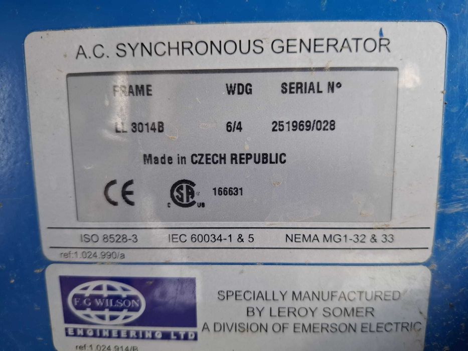 Generator curent trifazat F.G. Wilson profesional – stare excelentă