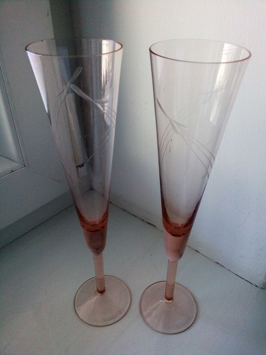 Старинные конусные фужеры 2 шт 80 тыс