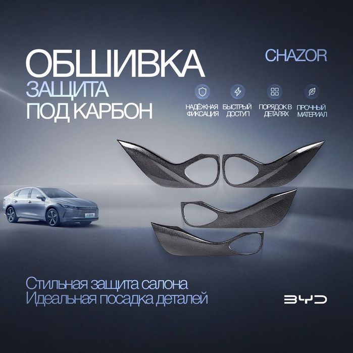 Карбоновая защита обшивки дверей для BYD Chazor