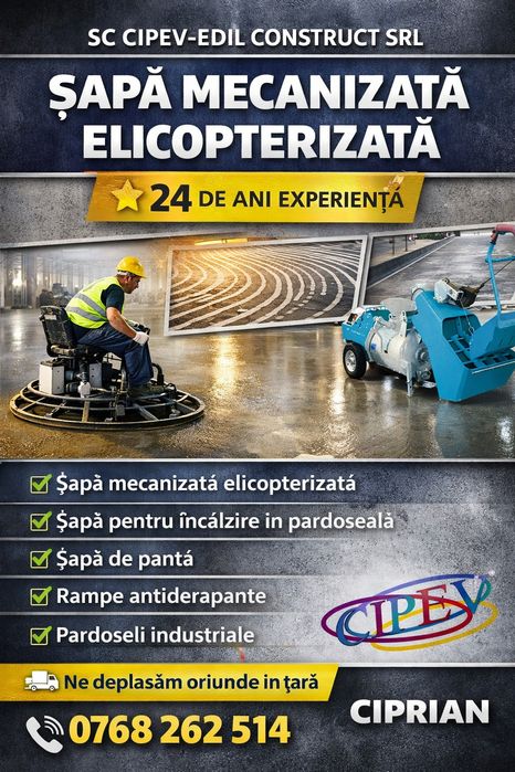 Sapa mecanizata elicopterizata/Tencuiala mecanizata/Beton amprentat